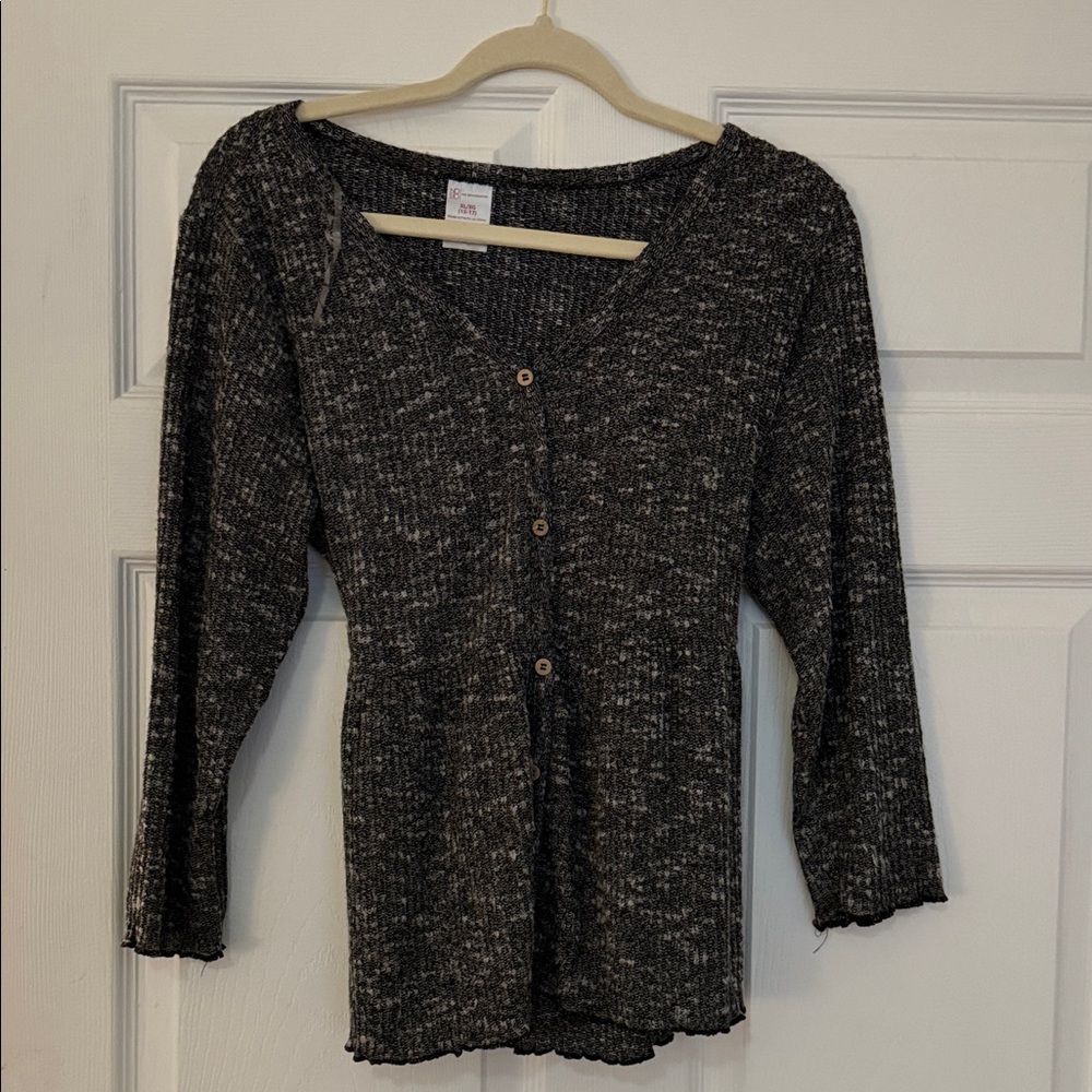 No Boundaries Black and Gray Knit Cardigan